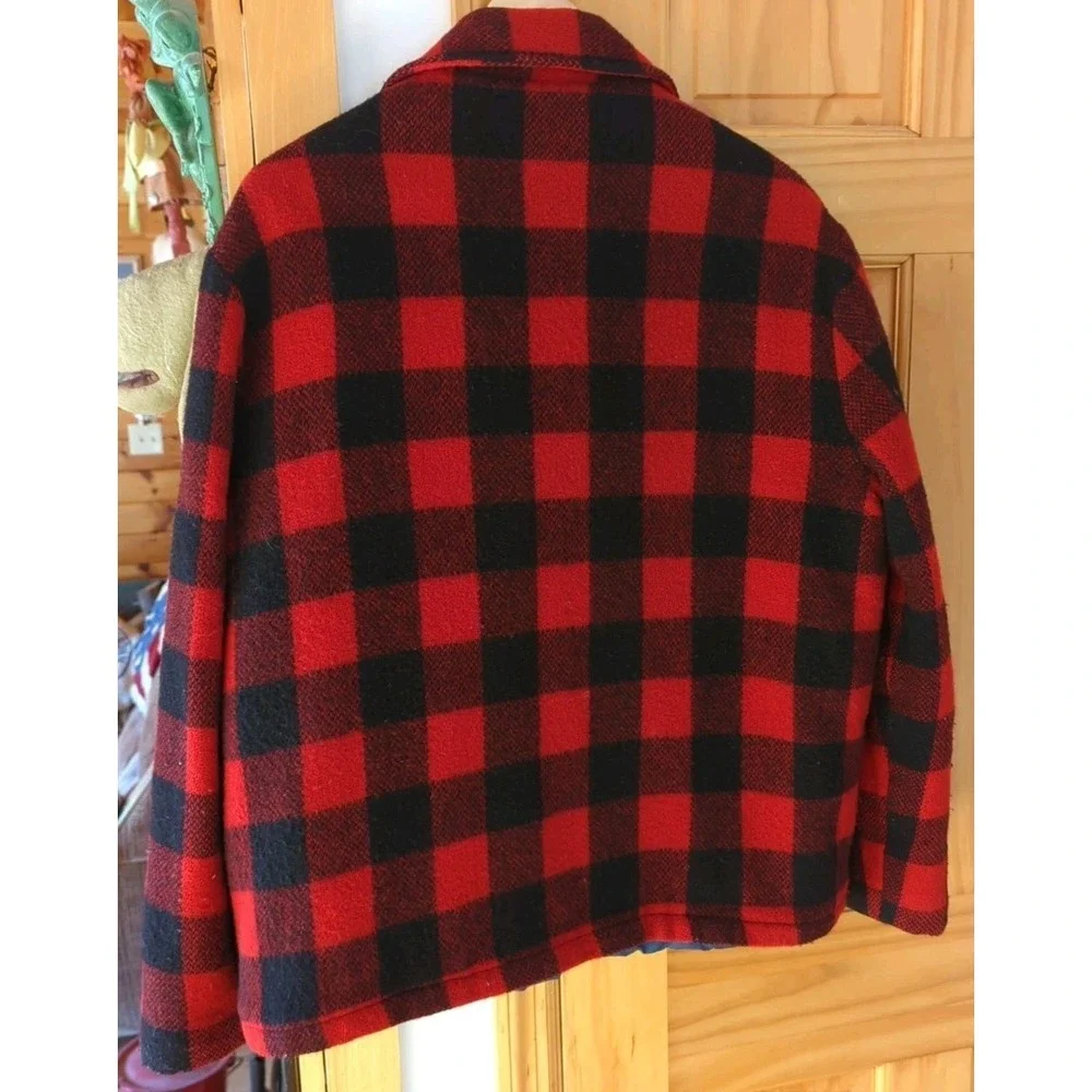 Vintage 60's Men Maine Guide‎ By Congress Wool Jacket Red Blue Plaid Size L
